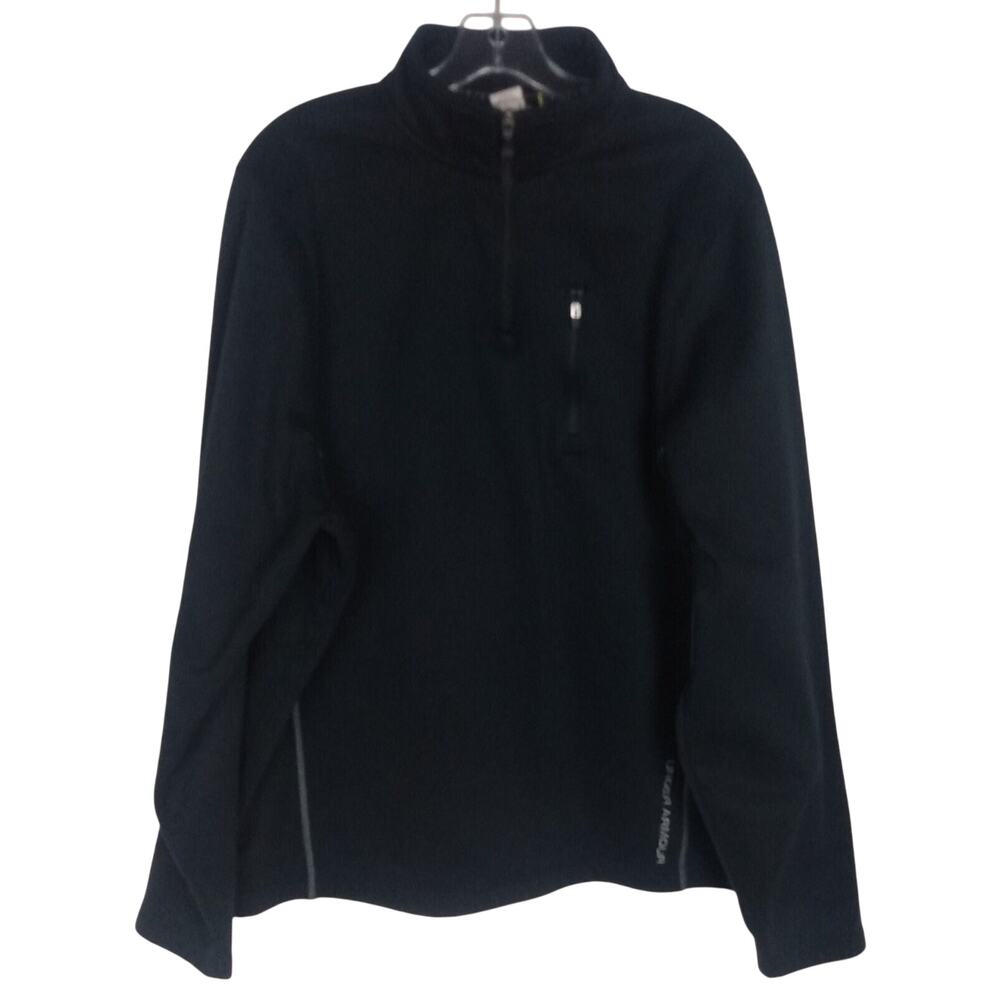Under Armour Mens 1/4 Zip Black Fleece Size XL